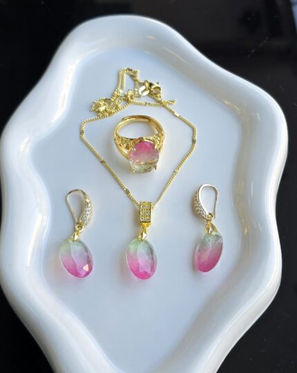 Εντυπωσιακό σετ κοσμηματων ombre, κρύσταλλο ,gsbaccessories